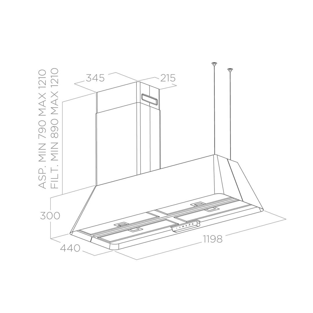 Островная вытяжка Elica IKONA MAXXI PURE BL MAT/F/120 купить в Мурманске в  интернет-магазине BT-TECHNIKA c доставкой